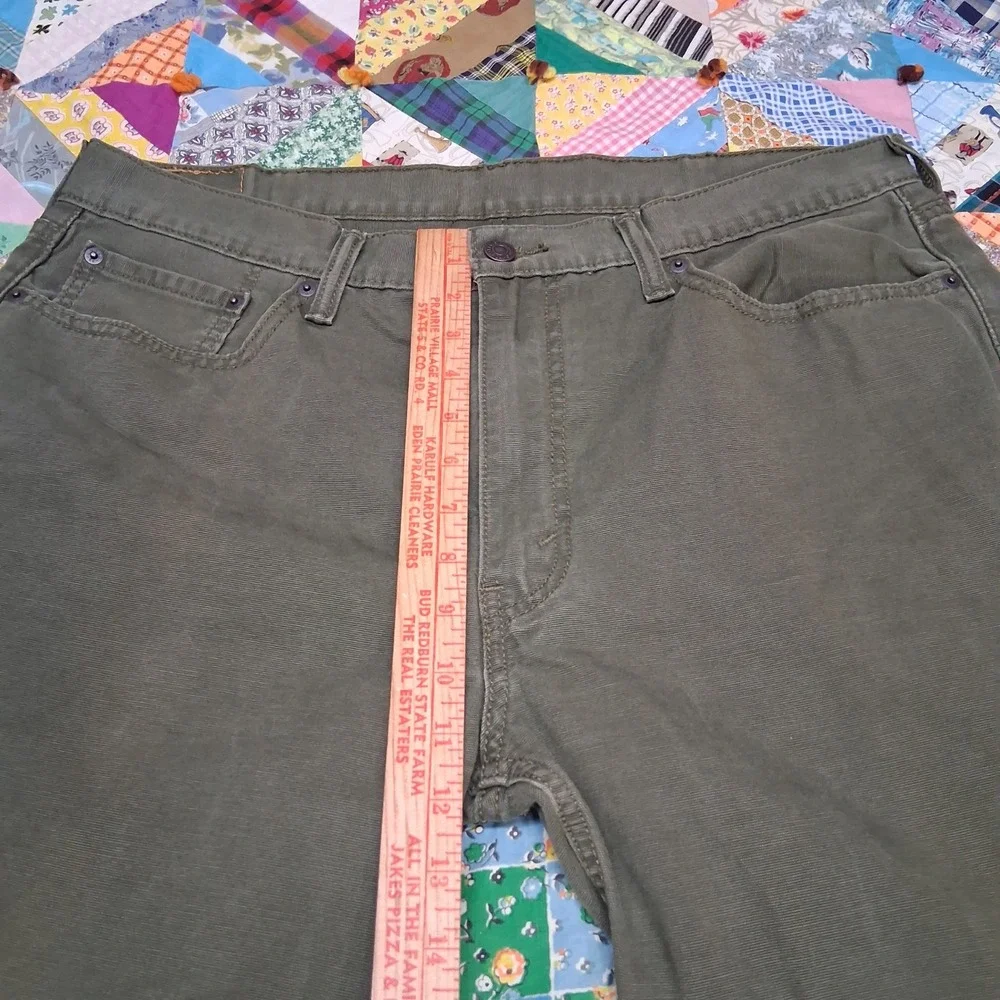 Levi's 514 Straight Fit Pants Mens 38x32 Olive Green Cotton Canvas Workwear
